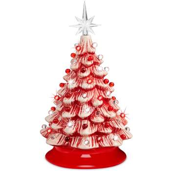 Best Choice Products Set of 3 Ceramic Christmas Trees, Pre-Lit Hand-Painted  Tabletop Holiday Decoration w/Warm White Decorative Bulbs