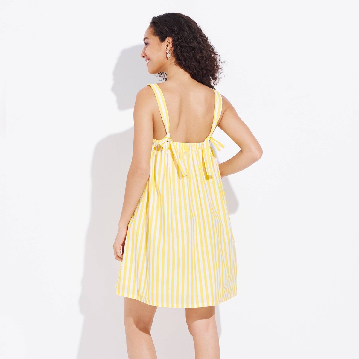 Женские платья Wild Fable Women's Mini A-Line Dress - Wild Fable™ Yellow Striped XL — фото 2