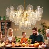Siljoy Modern Gold Crystal Chandelier, 24-inch Glass Kitchen Island Lights, 10 Lights Dining Room Hanging Pendant Light Fixture D 23.62" x H 19.68" - 3 of 4