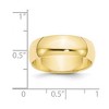 Black Bow Jewelry 7mm to 12mm 10K Yellow Gold Half Round Standard Fit Band - 3 of 4