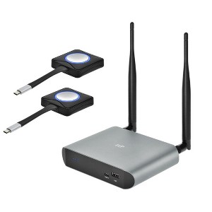 Monoprice One-Click USB-C Wireless Presenter 4K Conference Presentation System - Screen Mirroring, Instant Meeting Launch, Includes 2 Transmitters - 1 of 4