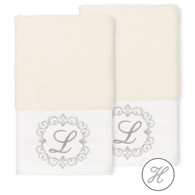 Set of 2 Monogrammed Towels  - Linum Home Textiles