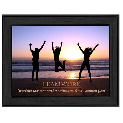 HomeRoots Teamwork Black Framed Print Wall Art