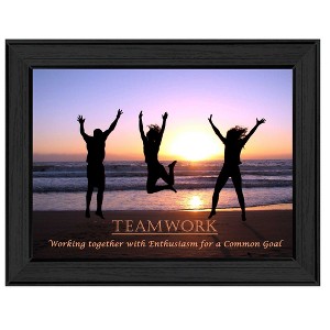 HomeRoots Teamwork Black Framed Print Wall Art - 1 of 3