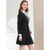 Allegra K Women's Peter Pan Collar Long Sleeve Plaid Shirt Dress - 4 of 4