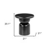 HomeRoots 20" Black Solid Wood Round Pedestal End Table - 3 of 4