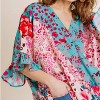 Women's Floral Animal Print Ruffle Top - umgee - 3 of 4