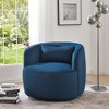 KINWELL 34" Wide Velvet Upholstered Swivel Accent Arm Chair with Toss Pillow - 2 of 4
