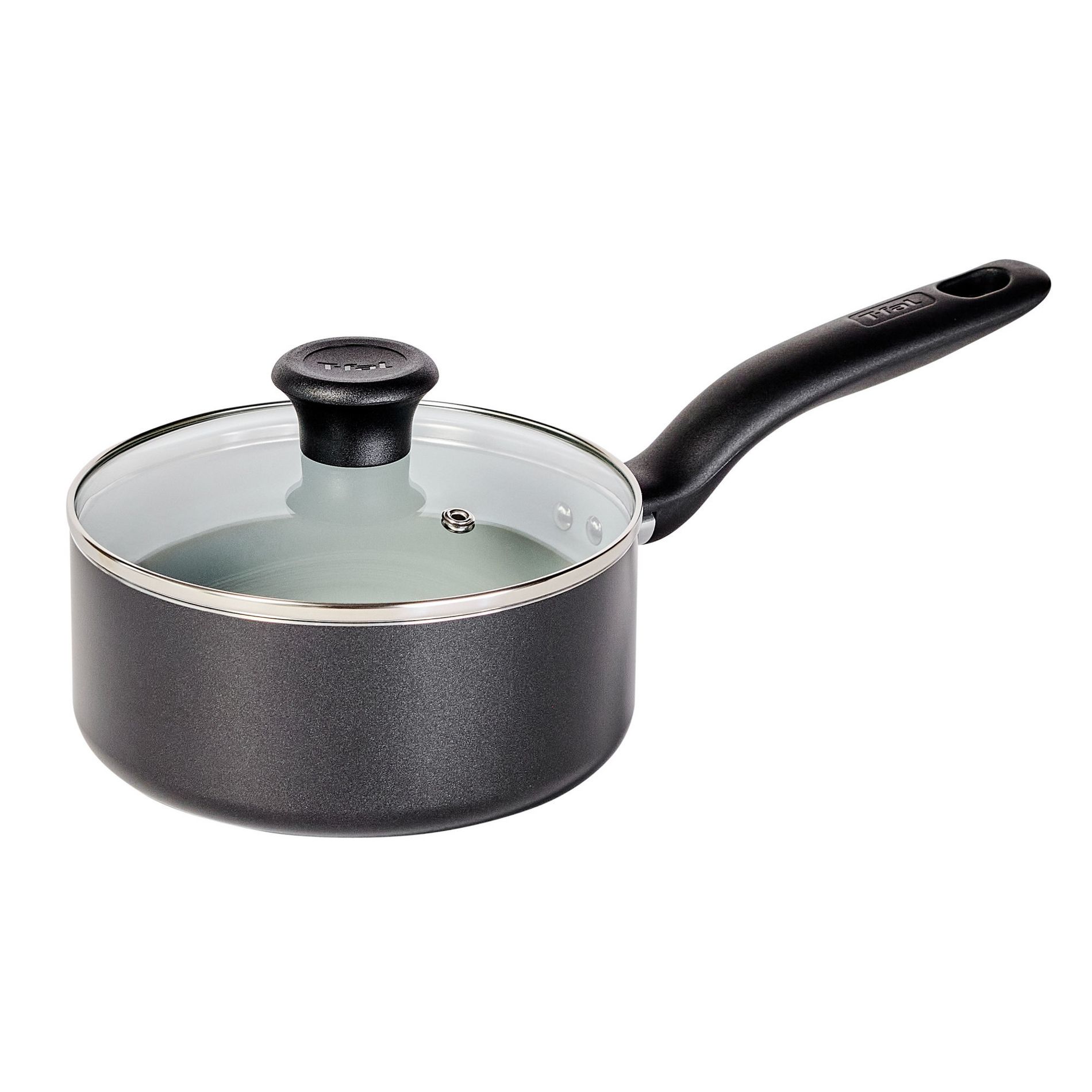 T-Fal Simply Cook Ceramic Nonstick Sauce Pan with Lid Black