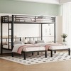 TIRAMISUBEST Twin over Twin & Twin Bunk Beds for 3, Metal Triple Bunk Bedframe with Ladder and Guardrail for Kids Bedroom - 3 of 4