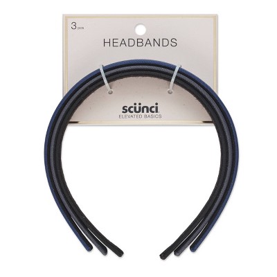 scunci wide woven fabric headbands -  3pk