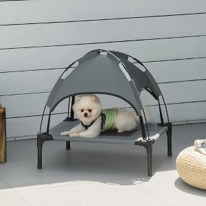 LOVMOR  Elevated Portable Dog Cot Pet Bed with UV Protection Canopy Shade - 1 of 4
