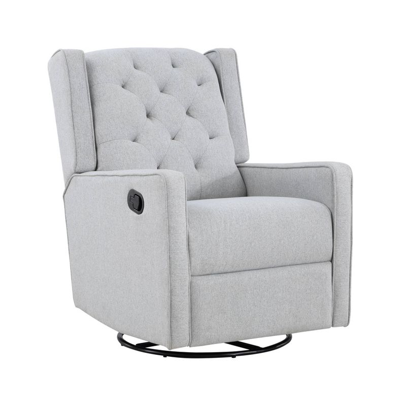 Suite Bebe Bryton Gliding Swivel Recliner Accent Chair - Tufted Brushed Tweed Fabric, 1 of 9