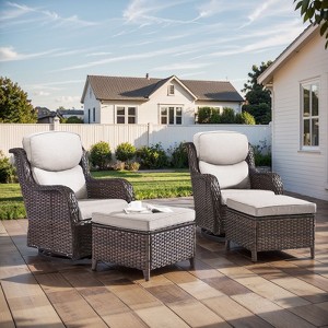 Gymojoy Outdoor Gliders Chairs Swivel Chairs Ottoman with 5-Inch Thick Cushions - 1 of 4