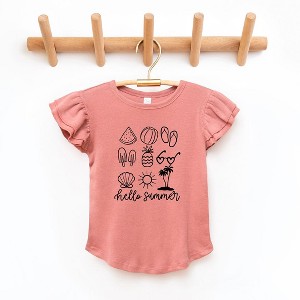 The Juniper Shop Hello Summer Chart Toddler Flutter Sleeve Tee - 1 of 2