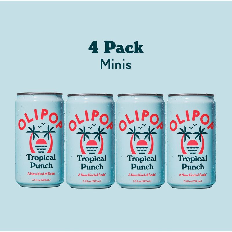 OLIPOP Tropical Punch Prebiotic Soda - 4ct/7.5 fl oz, 4 of 12