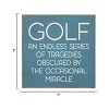 Slickblue Funny Golf Quote Wood Sign – Tragedies and Miracles – 7x7 Rustic Wall or Shelf Decor, Color Options - 3 of 3