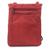 Steeltime Adult genuine leather crossbody 5 zipper Serenity bag. Color Options: Black, Dark Brown, Light Brown, Navy, Teal, Purple, Red - 3 of 3