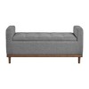 Kumasinova Mid-Century Modern Storage Ottoman Bench, 50" Textured Fabric, Walnut Finish, Button-Tufted Lift Top, Versatile Entryway Bench - 3 of 4
