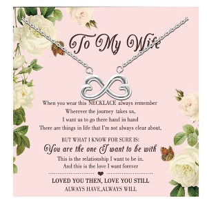 Wife Greeting Card Gift Sterling Silver Love Necklace Women Ginger Lyne Collection - 1 of 4