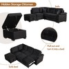 Dexmalle Pull Out Sleeper Sofa Bed with Storage Ottoman,Black - 4 of 4