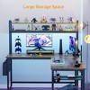 Besiost L-shaped Computer Desk with Hutch, Desk with Power Outlet and LED Light - 2 of 4