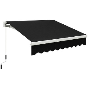 Resenkos Patio Awning, Outdoor Sun Shade Shelter Cover Awnings,12' x 10' Retractable Awning Patio Awnings Sun Shade Shelter with Manual Crank Handle, - 1 of 4