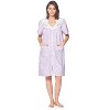 Casual Nights Women's Zipper Front House Dress Short Sleeves Seersucker Woven Housecoat Duster Lounger - 2 of 4