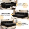 3-in-1 Sleeper Sofa Bed with Pull-Out Design,89" Velvet Convertible Sofa Bed with Movable Ottoman, King Size Sofa Bed for Living Room-Koiai - 2 of 4