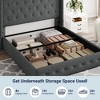 Allewie Lift Up Storage Bed, Button Tufted Headboard with Wingback, No Box Spring Needed, Hydraulic Storage, Button Tufted - 3 of 4