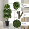 Tangkula 45 Inch Artificial Boxwood Topiary Ball Tree Fake 5 Ball Topiary Tree for Home - 3 of 4