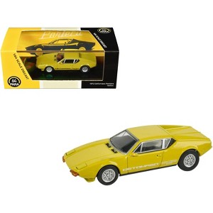 1972 De Tomaso Pantera Yellow 1/64 Diecast Model Car by Paragon Models - 1 of 4