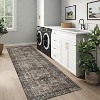 Vintage Floral Runner Rug – Washable Non-Slip Low Pile Stain-Resistant Carpet for Hallway, Laundry, Bedroom, Easy-Clean Accent - 3 of 4
