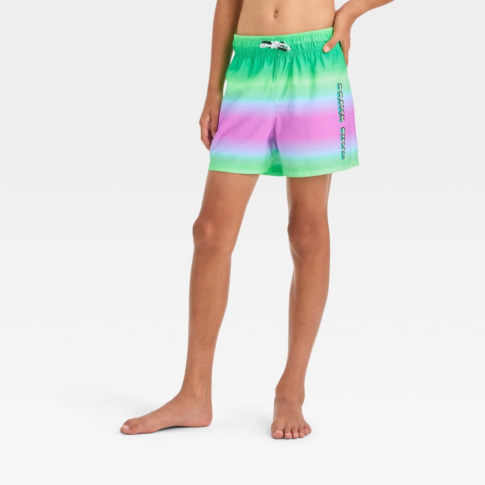 Photos - Swimwear Boys' Ombre Design Swim Shorts - art class™ XS blue