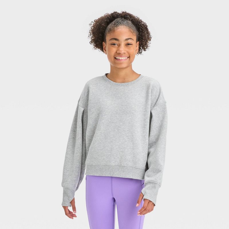 Girls&#39; Fleece Pullover Sweatshirt - All In Motion™, 1 of 8