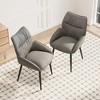 Lirago Luxury Velvet Dining Chair Two-Piece Set-Modern Minimalist Gray Design with High Rebound Cushion & Metal Frame - 3 of 4