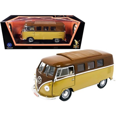 1962 Volkswagen Microbus Dark Brown and Light Brown 1/18 Diecast Model by Road Signature