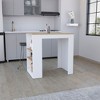 NicBex Kitchen Island Cart with 3 Side Shelves,Kitchen Island with Storage and Large Work Top,Modern Kitchen Cart,Island Table for Kitchen - 2 of 4