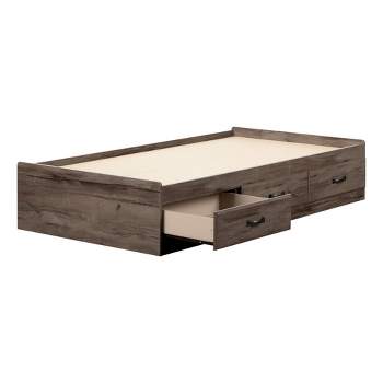 Twin Ulysses Mates Kids' Bed with 3 Drawers Fall Oak - South Shore