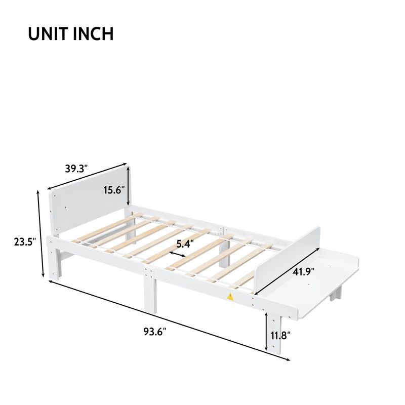 Platform Bed with Footboard Bench - ModernLuxe, 4 of 9