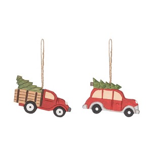 Gallerie II Wood Carved Truck Ornament, Set of 2 - 1 of 1