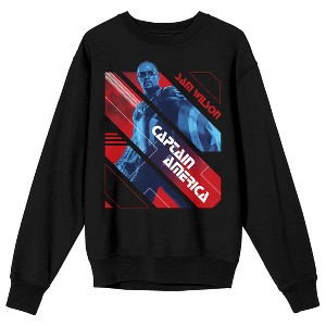 Captain America: Brave New World Sam Wilson Falcon Unisex Adult Black Crew Neck Sweatshirt - 1 of 3