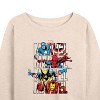Women's - Marvel - Logo Stack Lightweight French Terry Wide Neck Long Sleeve Shirt - 2 of 4