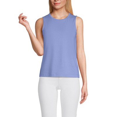 Lands' End Women's Crew Neck Jersey Shell Tank