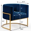 Upholstered Velvet Accent Chair with Golden Metal Stand,Mid-Century Living Room Leisure Chair with Curve Backrest-Cuddlewood - 2 of 4
