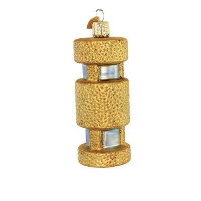Gold Cat Tower Glass Blown Christmas Ornament