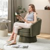 GustoWave Swivel Accent Chair with Armrest, Mid Century 360° Swivel Barrel Chair with Double-layer cushion, Round Chenille Fabric Velvet - 2 of 4
