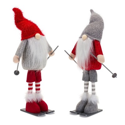 Melrose Plush Standing Gnome Skier (Set of 6)