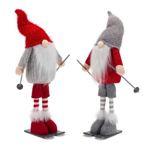 Melrose Plush Standing Gnome Skier (Set of 6) - 1 of 4