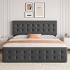 Whizmax Bed Frame with 4 Storage Drawers and Headboard, Faux Leather Upholstered Platform Bed Frame with Wooden Slats Support,  No Box Spring Needed - 3 of 4